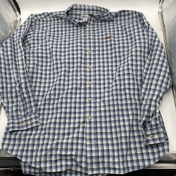 Carhartt Other - Carhartt Men 3XL Tall Blue Plaid Long Sleeve Relaxed Fit Button Down Shirt‎
